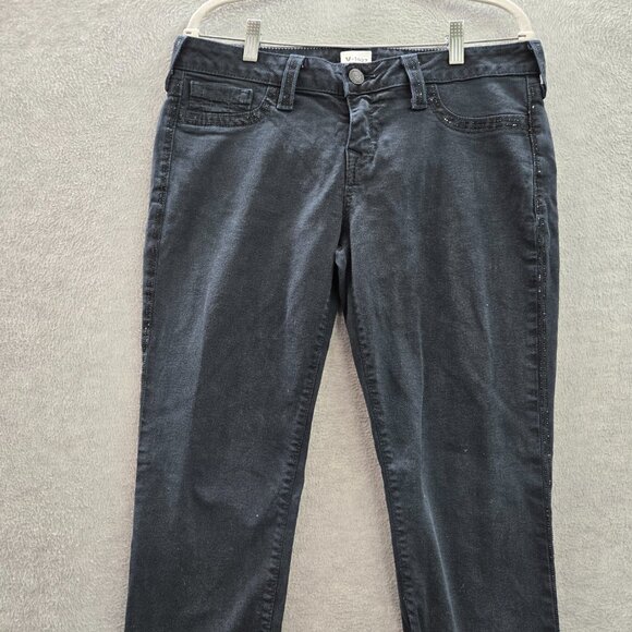 True Religion Women Jeans 32 Black Casey‎ Super Skinny Low Rise Studded Pockets - Picture 15 of 15
